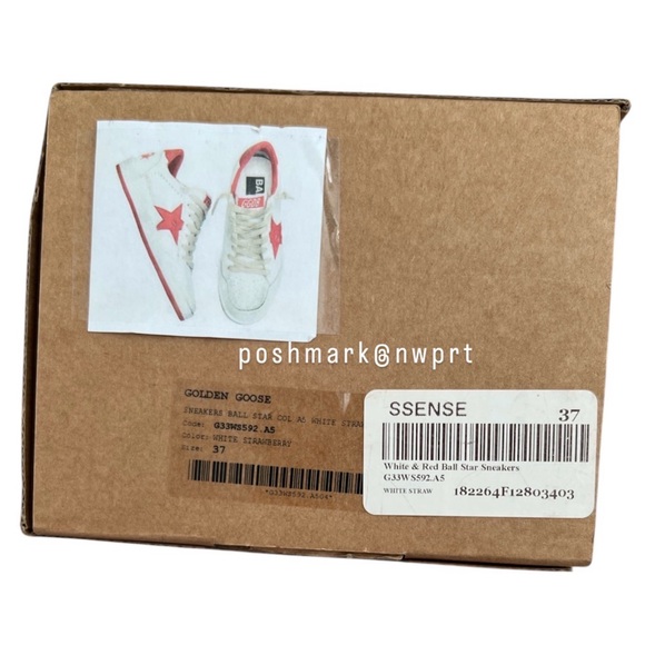 Golden Goose 🍓 Ball Star Ballstar Strawberry Red White Sneakers Shoes 37 7 - Picture 11 of 15